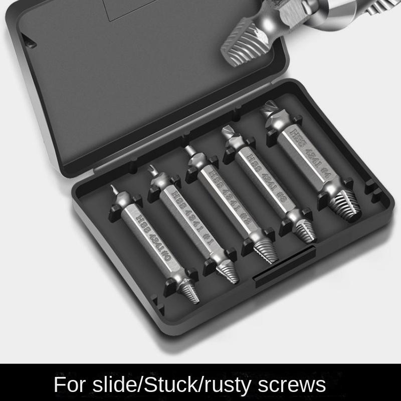 Screw Extractor, Universal Cutting Head Screw Tools, Slippery Screw Removal Broken Wire Extractor.