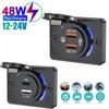 2 порта 12 В USB для автодомов, быстрая зарядка 18 Вт, поддержка PD 30 Вт, Type-C и QC3.0, панельное настенное зарядное устройство для морских судов, автобусов, квадроциклов и грузовиков.