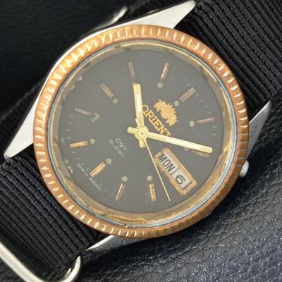 АВТОМАТИЧЕСКИЕ 46943 ВИНТАЖНЫЕ ORIENT CRYSTAL ЯПОНИЯ МУЖСКИЕ ОРИГИНАЛЬНЫЙ ЦИФЕРБЛАТ ЧАСЫ a701888-5