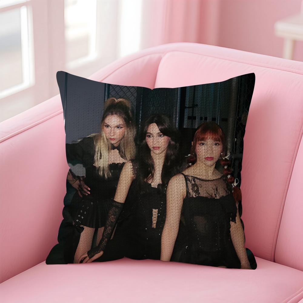 The WWarning Band Cushion Cover Natural Linen Pillow Case DoubleSided Print Decorative Sofa Pillowcase Home Decor Gift