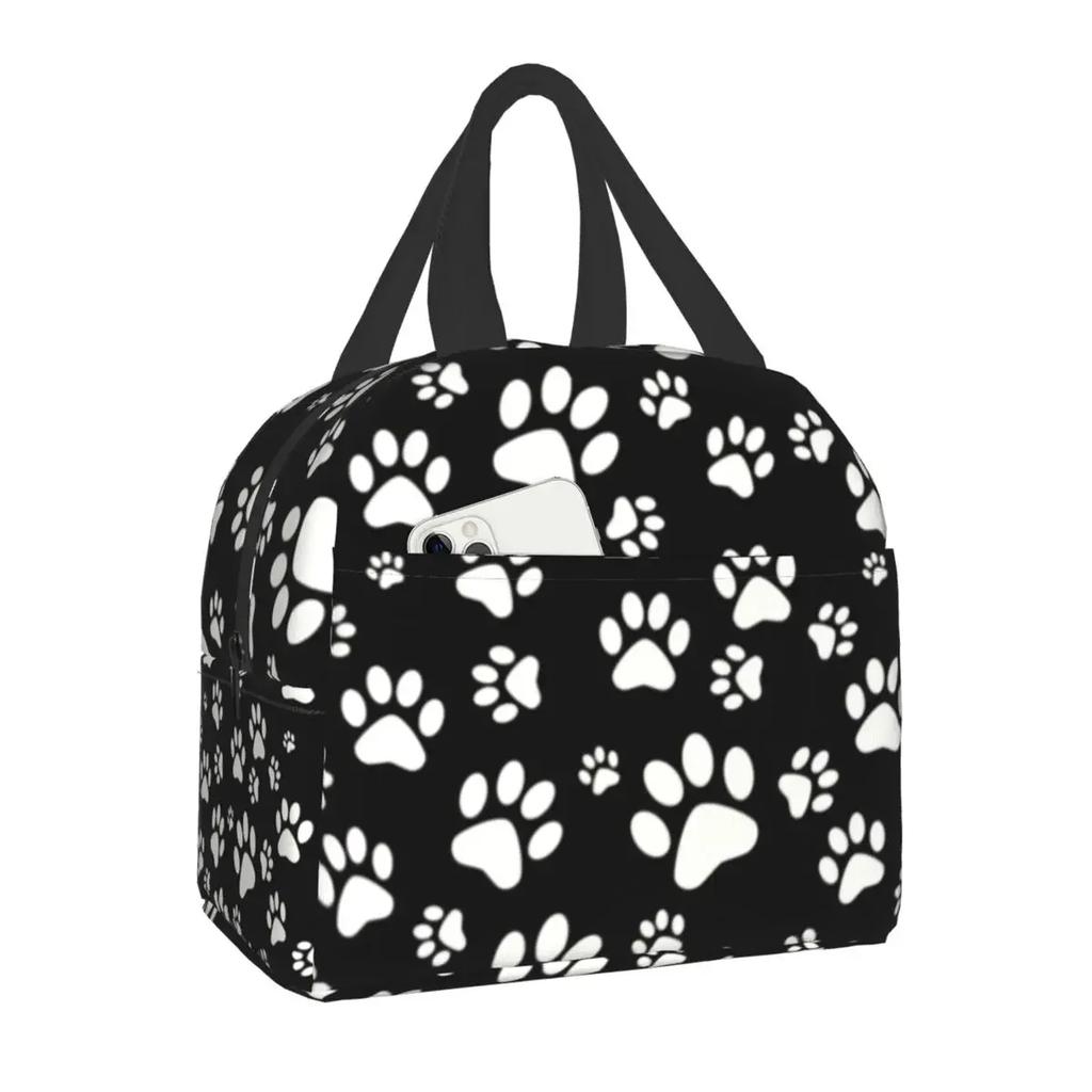 Узор лапы питомца, отпечаток животного, изолированный ланч-бокс для школы, офиса, следа собаки, подарок на пикник, термохолодильник, ланч-бокс для женщин