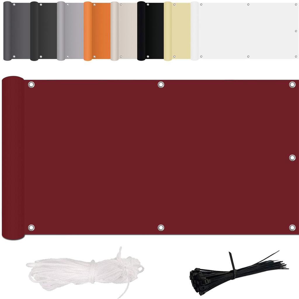 Экран для конфиденциальности на балконе, без сверления, от ветра и ультрафиолета, с монтажными принадлежностями, полиэстер, для перил балкона, патио и сада