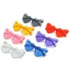 one-piece rimless peach heart glasses for women, retro love-shaped toad glasses for men, and color one-piece sunglasses.