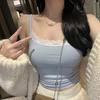 Сексуальный тонкий топ на бретелях, женский весенне-летний жилет на подтяжках, кружевная майка с тонким однотонным топом из ледяного шелка