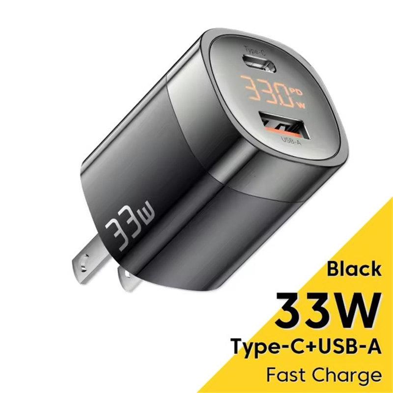 33 Вт GaN USB C зарядное устройство цифровой дисплей PD быстрая зарядка для iPhone 13 12 Max Pro iPad для Xiaomi Poco Samsung зарядное устройство Es