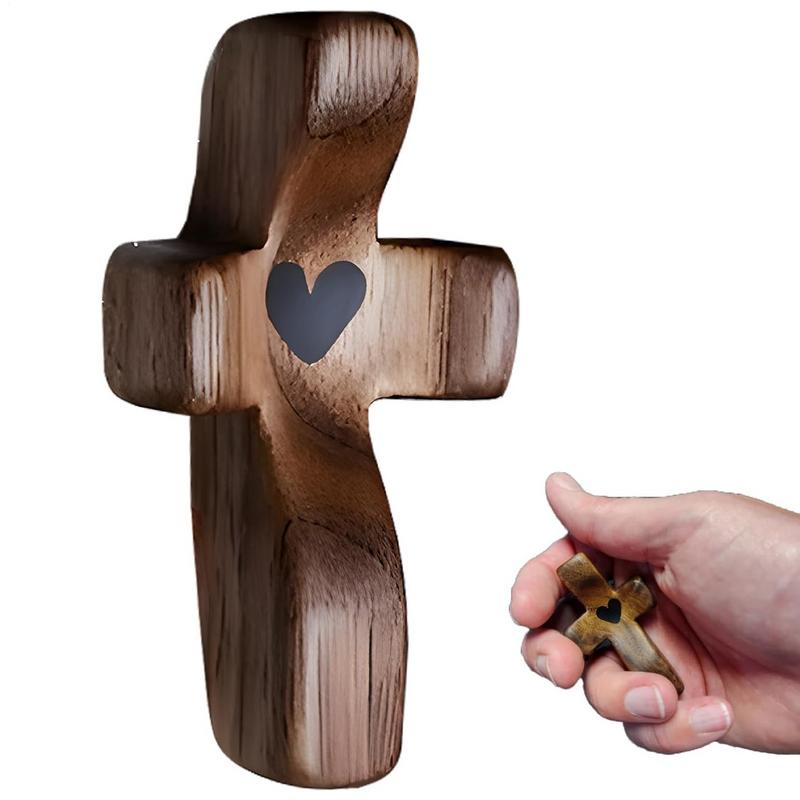 Mini Olive Wood Pocket Crossed Pocket Stress Relief Spiritual Companion My Heart Encouragement Gift Wooden Crossed Across