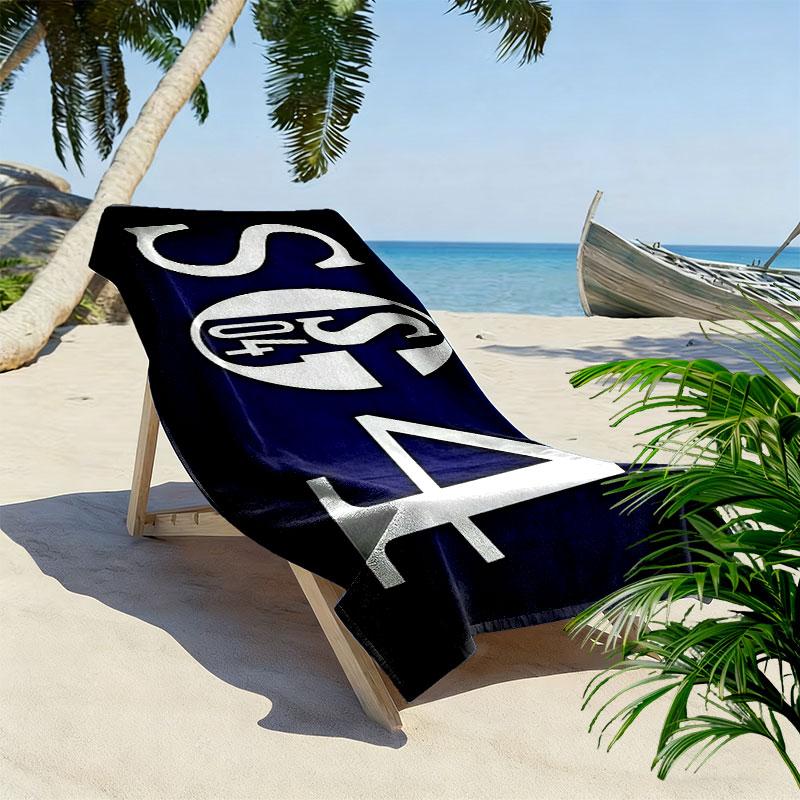 Schalke 04 Print Beach Towel, Large Soft Quick Dry Towel for Beach Camping Swimming