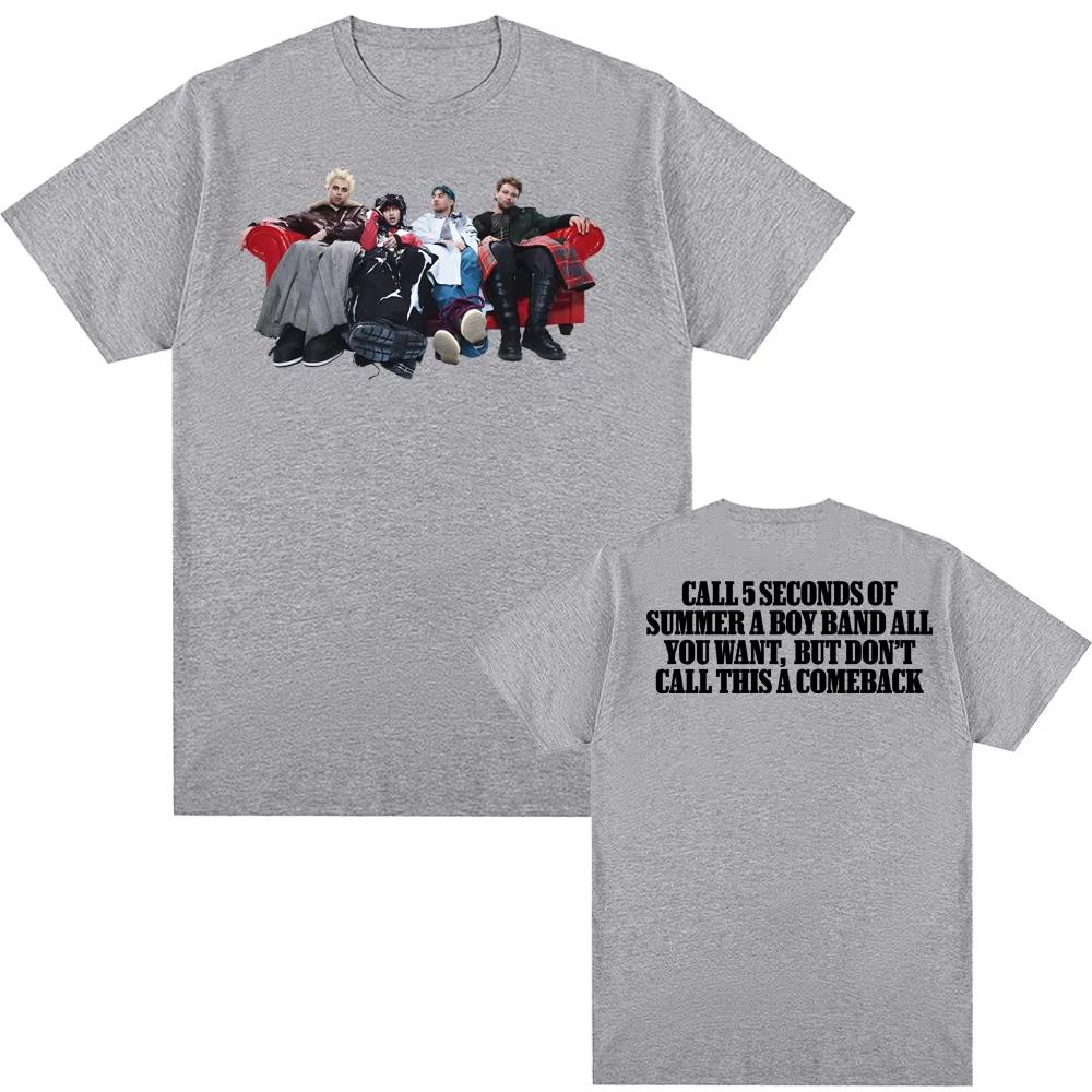 5 Seconds of Summer Tee 2025 New Album NOT OK Tops Summer Hip Hop 100cotton Teeshirt High Quality Retro Round Neck Tshirt