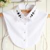 Fashion Rhinestone False Collar Shirt Women, Black Diamond Women'S Shirt Type False Collar Decorative Collar