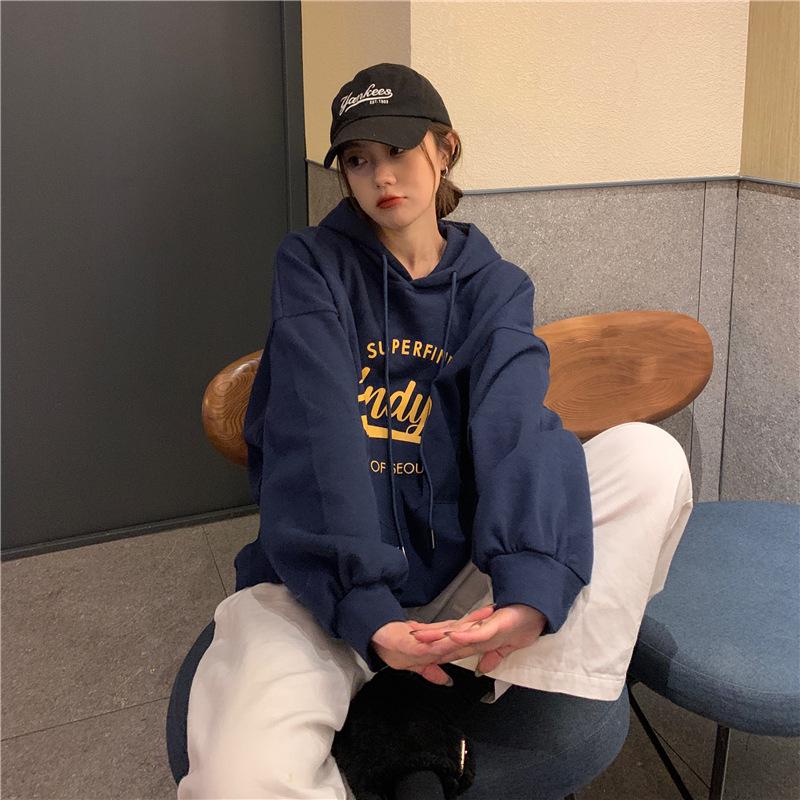 Pique Cotton Oversize Hooded Sweatshirt - Double-Layer Casual Loose Fit