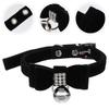 Chic Adjustable Rhinestone Pet Collar Cat Dog Collar Bell Charm Premium Material Comfortable for Party Daily Decoration
