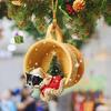 3D чашки украшения для собак в рождественском стиле очаровательны с подвесной веревкой акриловые праздничные украшения для дома и автомобиля