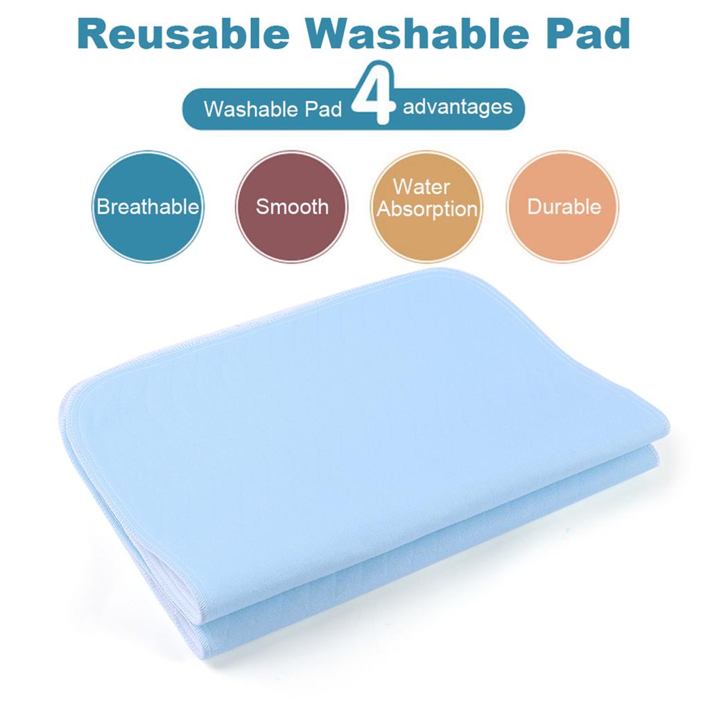 2pcs Reusable Washable Pad Absorbent Pad For Adults Blue White 45 X 60cm
