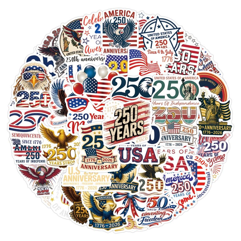 57Pcs United States 250Th Anniversary Stickers Luggage Water Cup Stationery Car Notebook Refrigerator Decoration Diy Decals