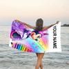 1pc Minnie18 Beach Towel with Custom Name, Beach/Swimming/Bath/Picnic/Camping Towel, Suitable for Seaside Beaches