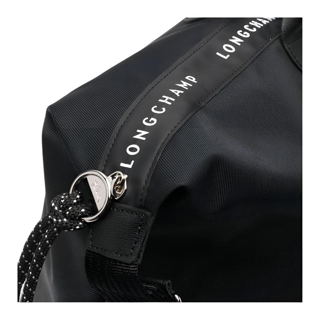 Longchamp Le Pliage Energy Solid Color Zipper Adjustable Shoulder Strap Leather Trim Canvas Shoulder Tote Bag Women shoulder bags Black L1624HSR001