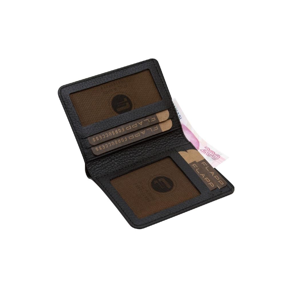 Черный кошелек Flotur из натуральной кожи с защитой от радиочастотной идентификации Flotur, держатель для карт унисекс