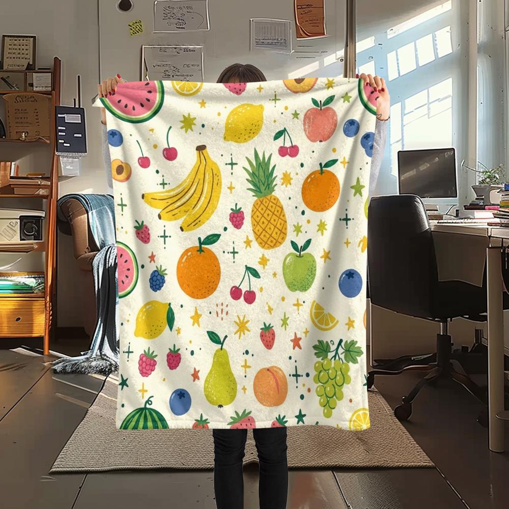 1Pc Cute Cartoon Print Flannel Blanket, High quality Comfortable for All Seasons, Home Decor, Warmth and Comfort, Perfect for Christmas Gifts W49