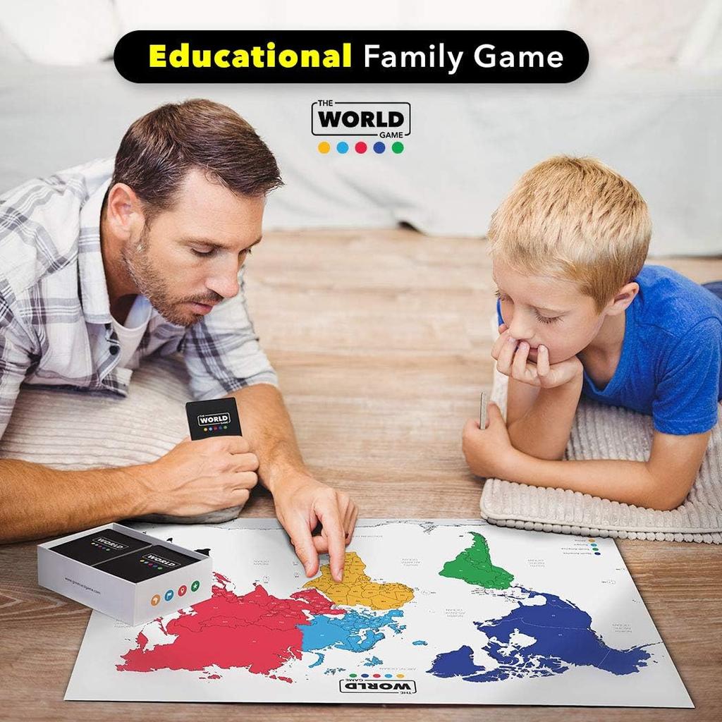 The World Game Geography Card Game Educational Board Game for and Adults Fun Educational Gift for Teenagers - - Kids, Families, - (English Version)