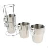 Набор кофейных кружек из нержавеющей стали, кружки для воды и чая, штабелируемые, с подставкой