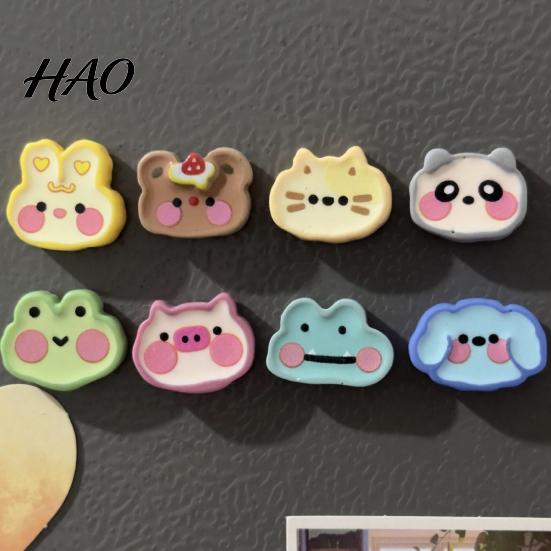 Decorative Resin Fridge Stickers 8Pcs Cartoon Animal Magnets, Cute Magnetic Decorations for Refrigerator Whiteboard And Office Shaped Cabinet, Rabbit