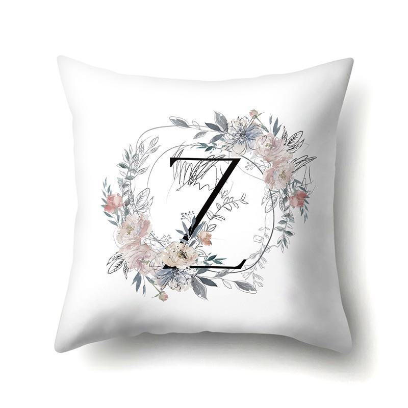 Полиэстеровая наволочка Простая и свежая Xiaohua Домашний текстиль 26 английских букв Принт Подушка-валик Наволочка