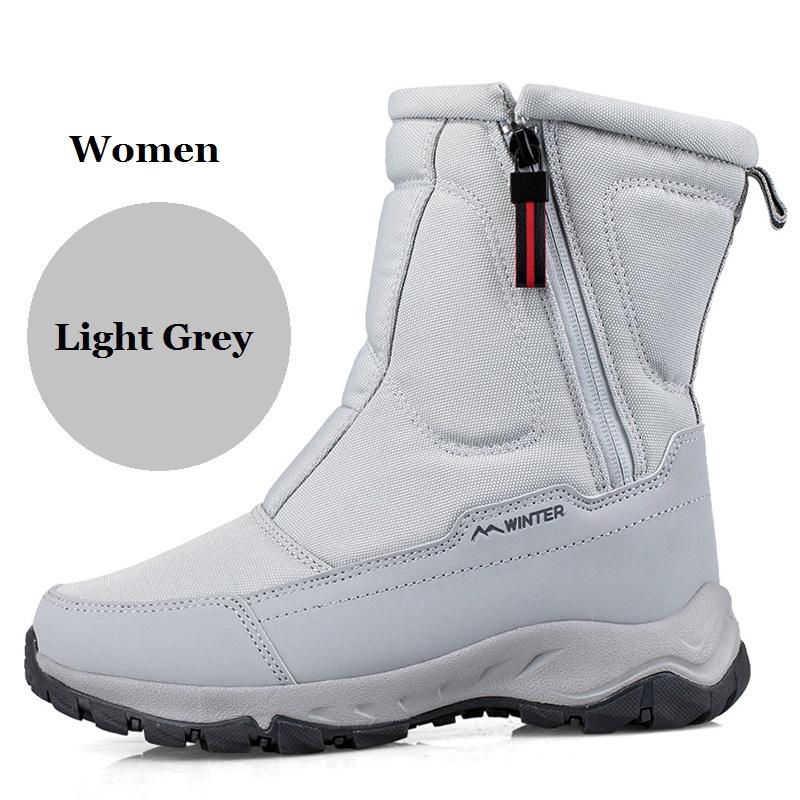 Зимние утепленные зимние сапоги, плюшевые теплые нескользящие и водонепроницаемые мужские и женские короткие хлопковые туфли на трубке