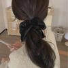 Черный жемчужный хвостик для волос - модный темпераментный головной убор