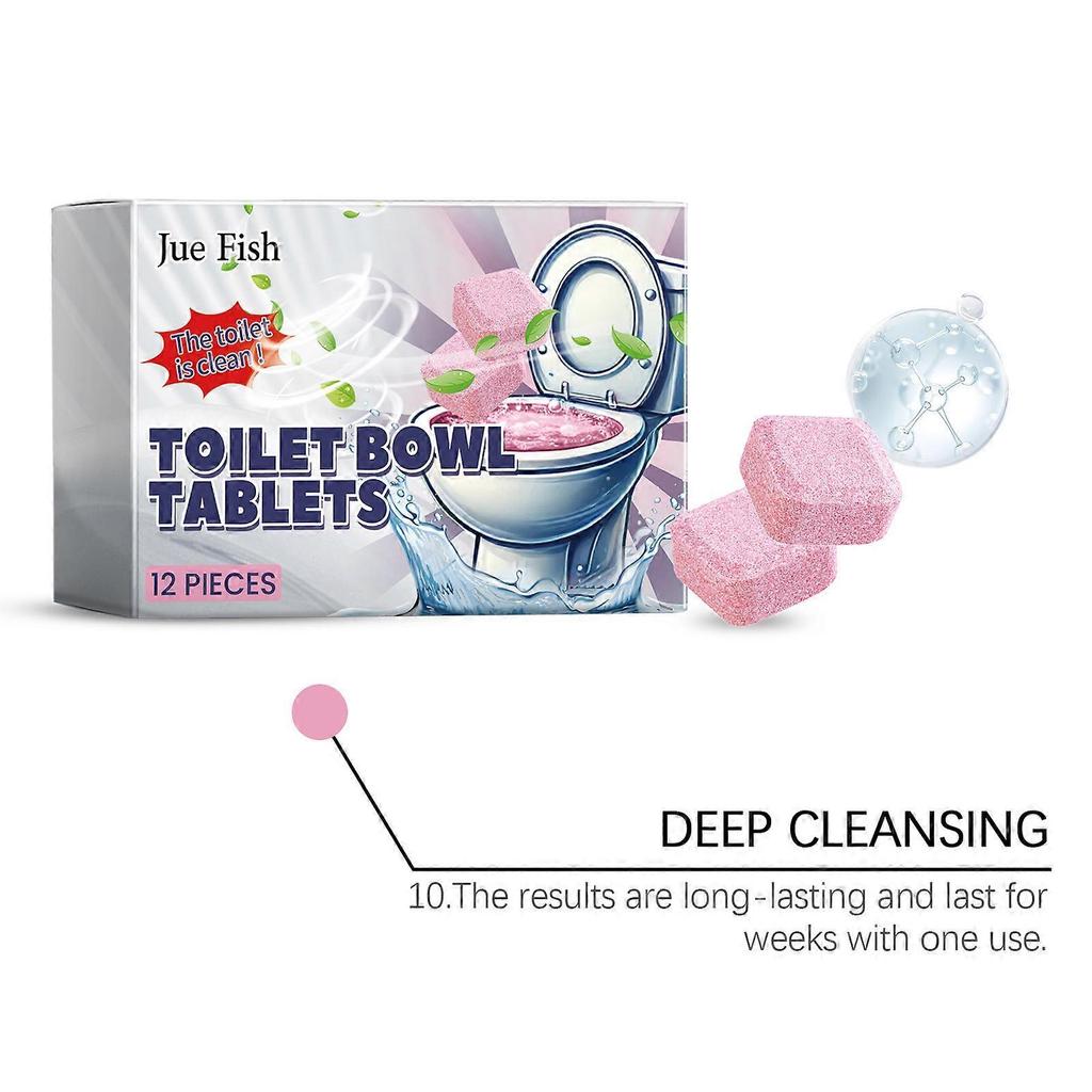 Effervescent Toilet Cleaner Tablets, Deep Clean, Deodorize, Remove Stains, Fast Dissolving ,12 pieces