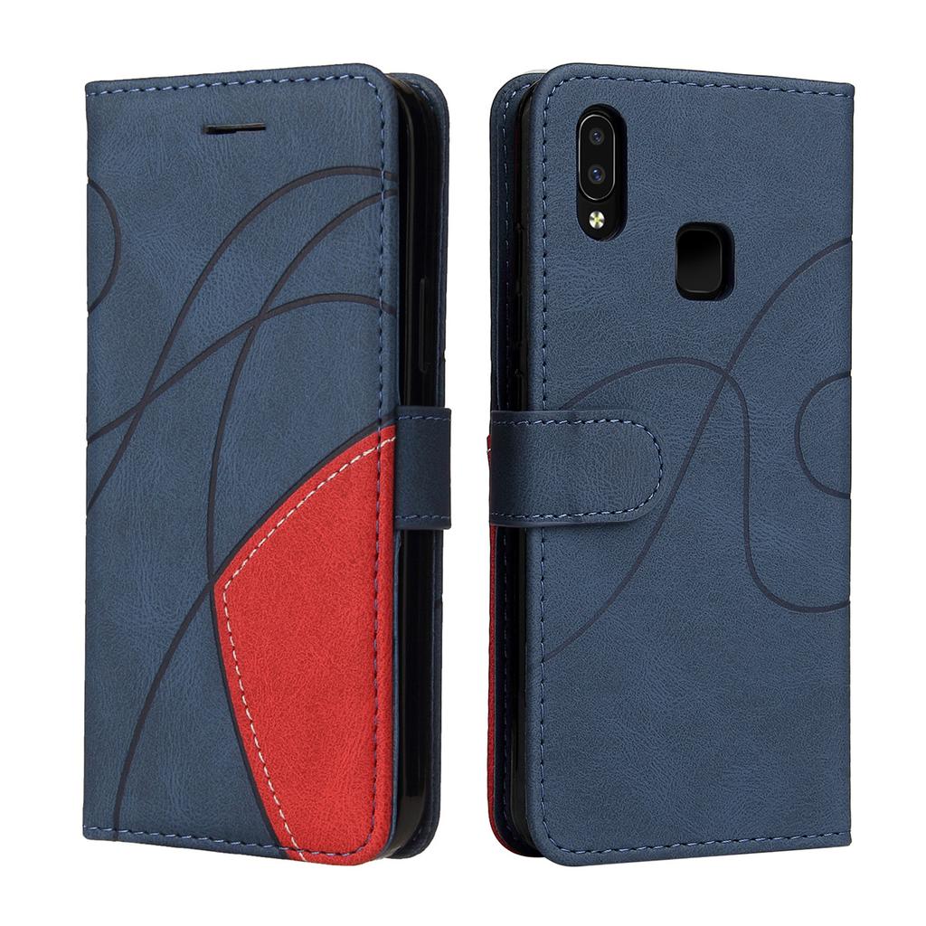 Для vivo Y15, Y93, Y85, Y53, V21e, Y20, Y20S, Y11S, Y21, Y76, Y15S, Y27, V27 5G... Линейный узор Стиль Сращивание Дизайн Искусственная кожа Флип-подставка Кошелек Чехол для телефона