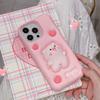 For iPhone 16 Pro Max Silicone Case Cute Expanding Pig Design Shockproof Phone Back Cover