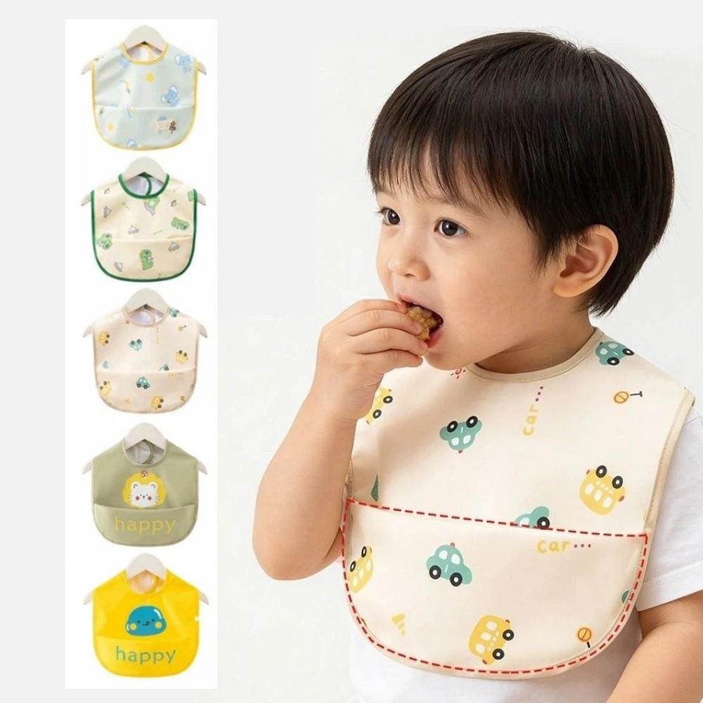 Adjustable Toddlers Feeding Apron Waterproof Baby Apron Practical Baby Feeding Bib Mealtime