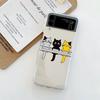 Цветочный прозрачный чехол для телефона Samsung Galaxy Z Flip 6 5 4 3 Прозрачный жесткий складной чехол для задней панели из поликарбоната для Samsung Z Flip5 Flip4 Flip6