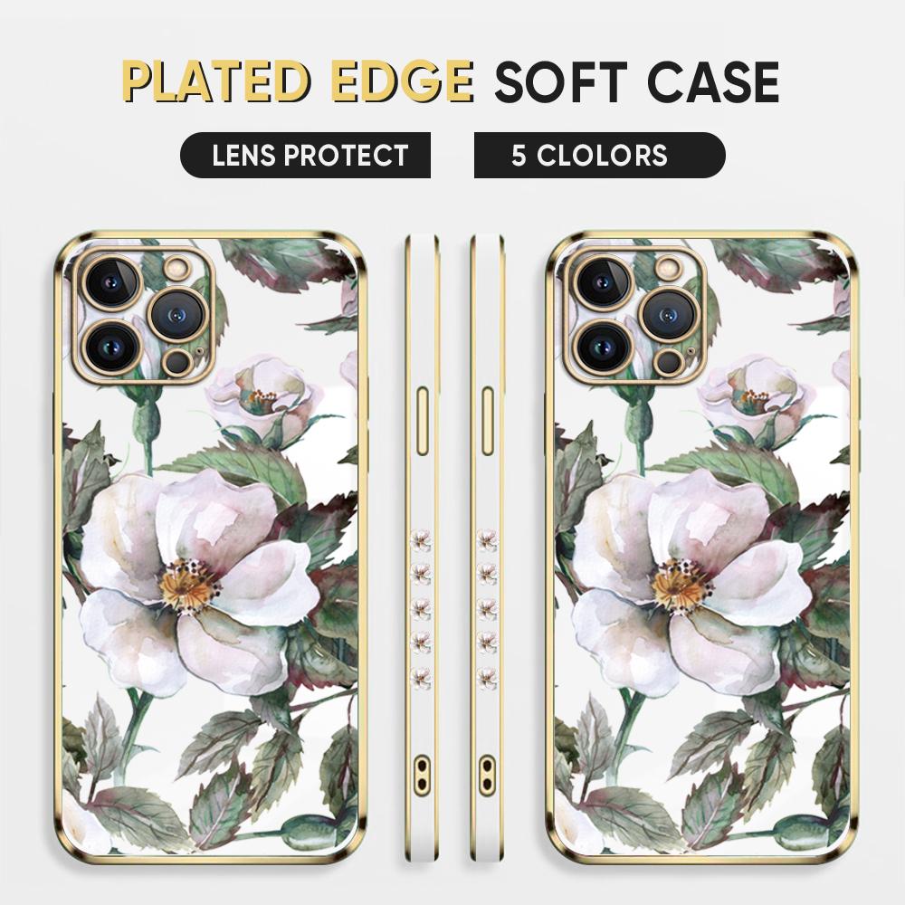 Роскошный чехол с цветочным покрытием для iPhone 11 12 13 14 Pro Max, милый чехол для телефона Samsung Galaxy A52 A12 A32 A52 Xiaomi Mi 11 Lite 5G NE Redmi Note 10