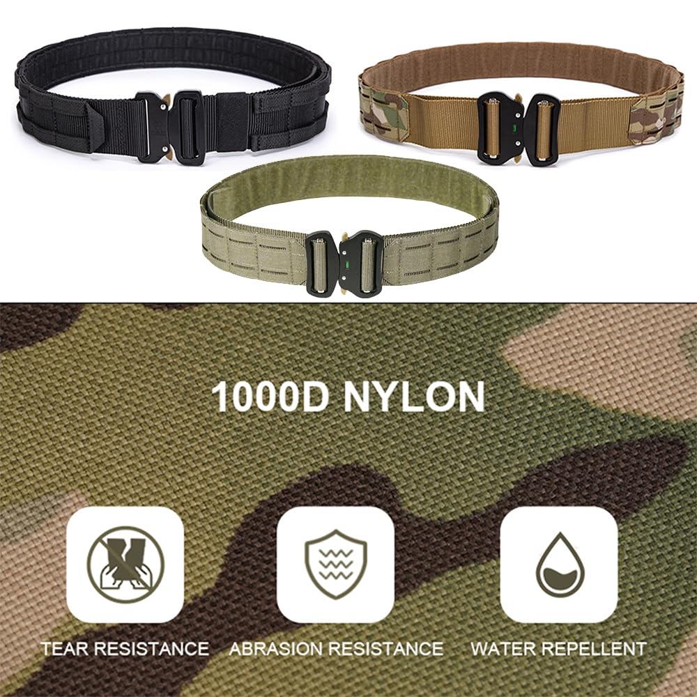 Страйкбольный Быстрый Нейлоновый Пояс Cobra MOLLE [TWINFALCONS], Пояс с Одноразовой Пряжкой, Пряжка, Отстегивание, Совместимый, Рабочий/Снаряжение, (Л, Черный)