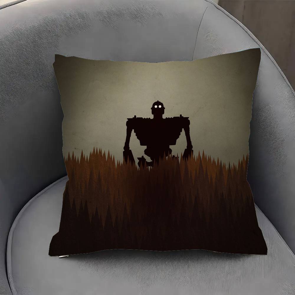Подушка с принтом Железный Гигант из Анимационного Фильма Чехол на Подушку Диванную Подушку Декор Комнаты Дома