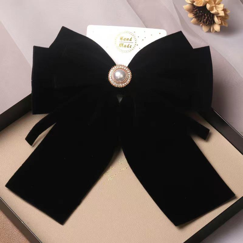 Элегантная французская ретро-заколка-бантик с жемчугом 2023 года – женский головной убор в стиле знаменитостей