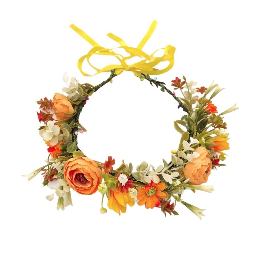 Flower Flower Wreath Adjustable Ribbon Garland Headpiece Hair Accessories Photoshoots Props