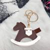 Keychain Imitation Leather Shaking Horse Design Key Chain Pendant Lightweight Key Holder
