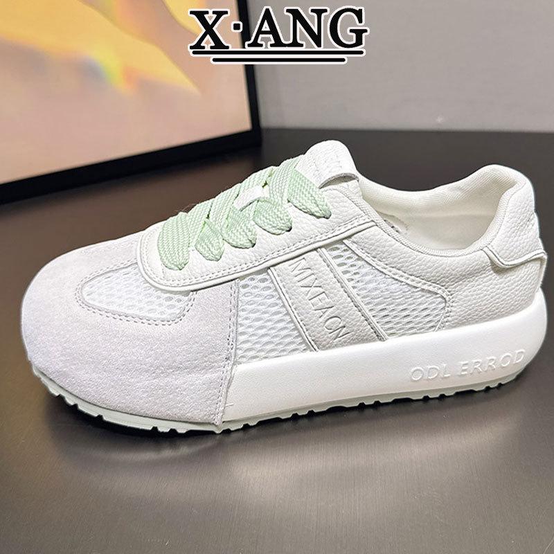 Summer Mesh Breathable Women's Shoes Leather German Training Shoes 2025 New Versatile Little White Shoes Casual Sports Shoes Forrest Gump Shoes