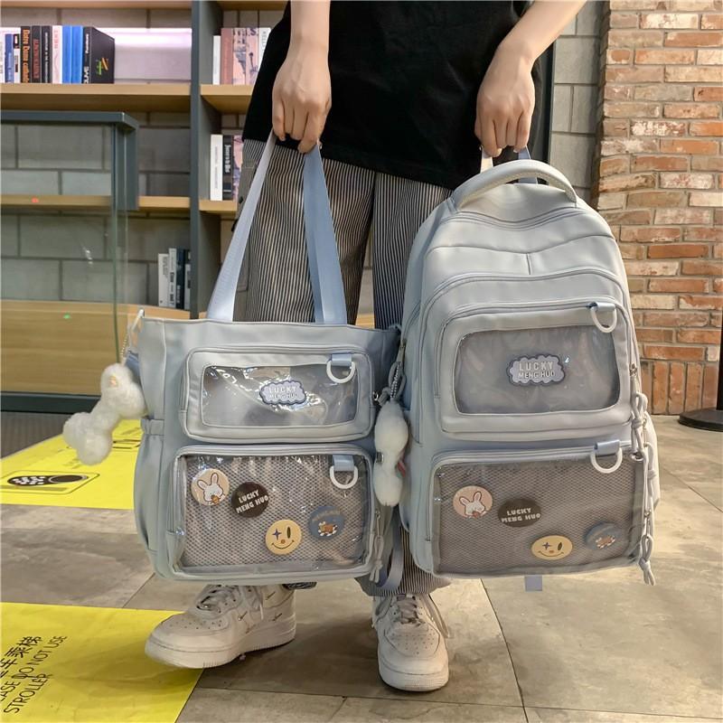 Japanese All-match High-face Value Large-capacity JK Transparent Pain Bag Light Schoolbag Women's Simple Backpack