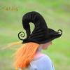 Шляпа ведьмы на Хэллоуин, повседневная одежда, черная магическая шерстяная шляпа ведьмы, костюм для косплея на Хэллоуин, женский аксессуар для наряда