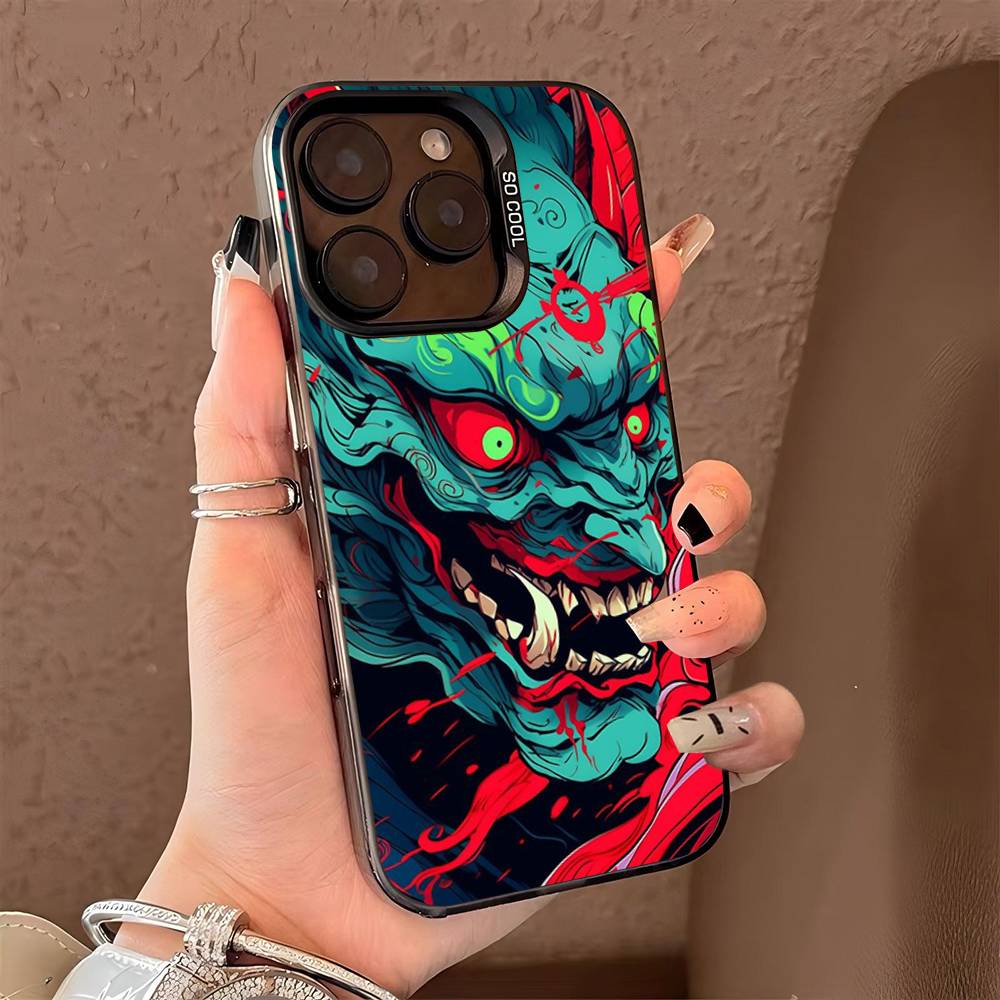 Япония Лицо Призрака Самурай Чехол Для Телефона Для iPhone 16 15 14 13 12 11 Pro Max X XR XS MAX Матовый Ударопрочный Задняя Панель Противоударный Матовый Чехол
