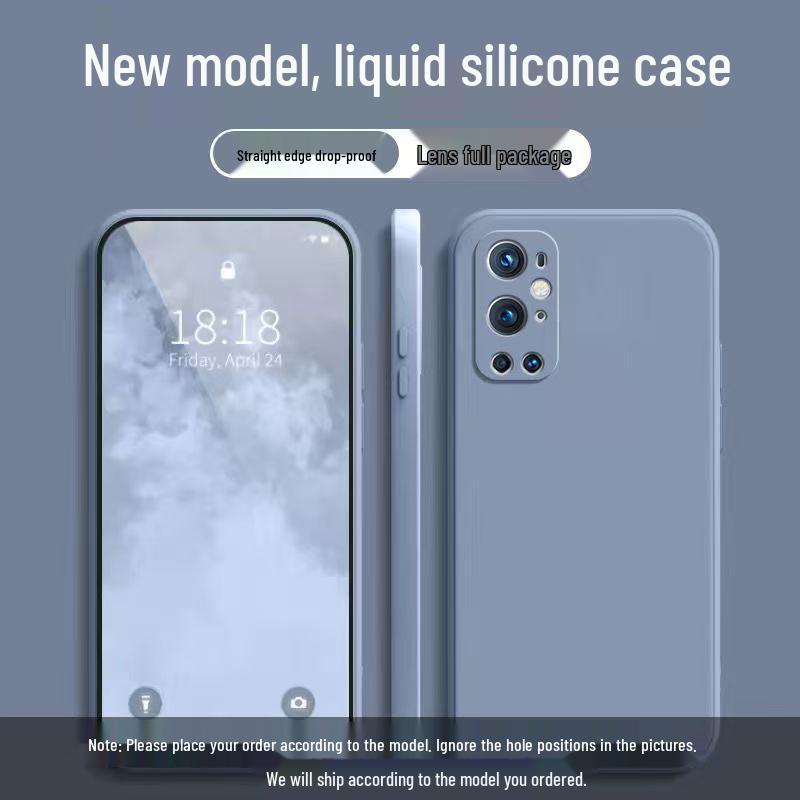Силиконовый чехол-жидкость для OnePlus 9 Pro - Полное покрытие, Защита от падений, Приятный для кожи, Однотонный