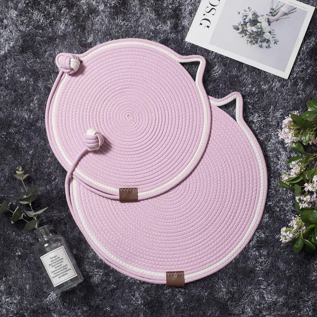 Тканые подушечки для кошачьих лапок Коврик для сна из хлопковой веревки Коврик для сна из хлопка Износостойкий артефакт-когтеточка для кошки Коврик-когтеточка для кошки