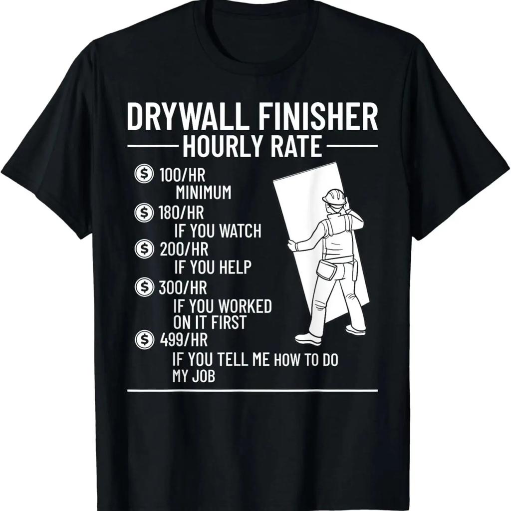 Drywall Repair Installer Hanger T Shirt Vintage Washed Unisex Homme Stretched Soft Top For Everyday Wear Comfortable
