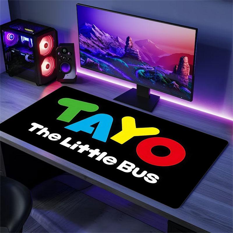 Tayo the Little Bus Mouse Pad, Large Gaming Desk Mat, Non-slip XXL Mousepad for Laptop & Tablet, Mini PC Playmat with Stitched Edges