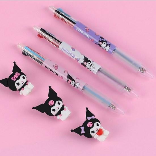 Sanrio Kuromi Figure Ballpoint Pen 3-piece Set, Random Delivery, 1 Set, a Popular Character In Korea