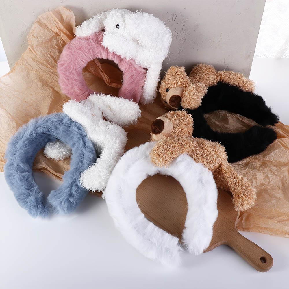Artifact Cloth Width Hair Hoop Cartoon Plush Headband Wash Face Hair Band Women Hair Accessories