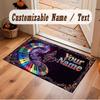 Music Theme Soft Crystal Velvet Rug Custom Name & Text Print Non Slip Floor Rug for Bedroom Living Room